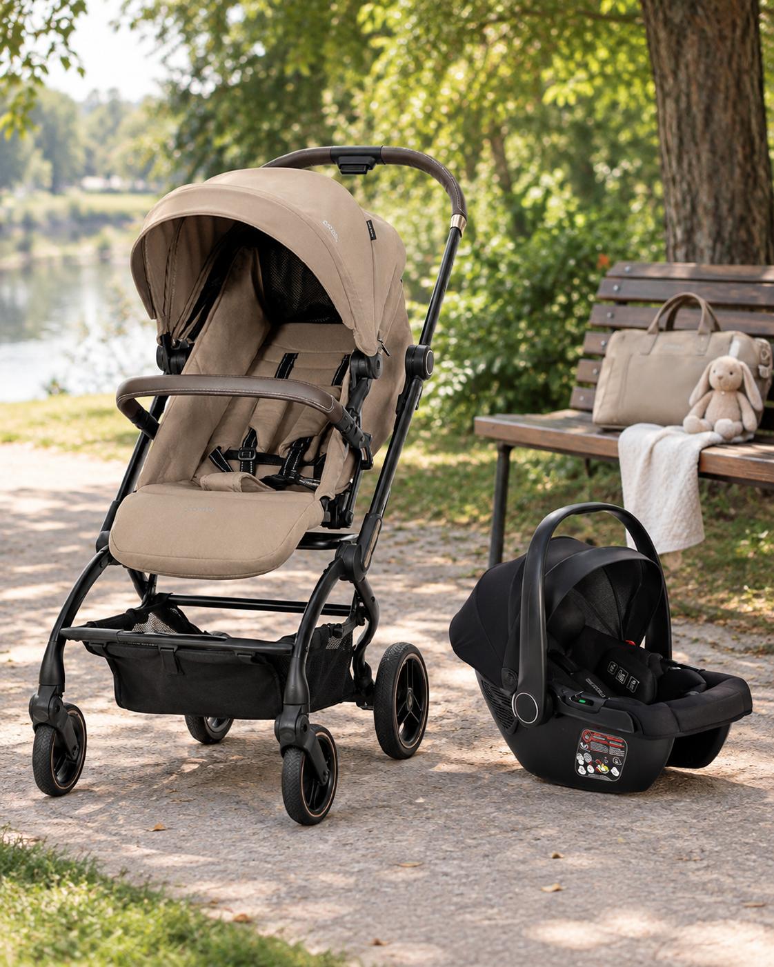 LORELLI SET KOLICA ZA BEBE MAKAYA ROTACIONO SEDISTE 360 (22KG MAX) - BEIGE I SEDISTE ZA AUTO LORELLI SET KOLICA ZA BEBE MAKAYA ROTACIONO SEDISTE 360 (22KG MAX) - BEIGE I SEDISTE ZA AUTO